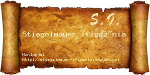 Stiegelmayer Ifigénia névjegykártya